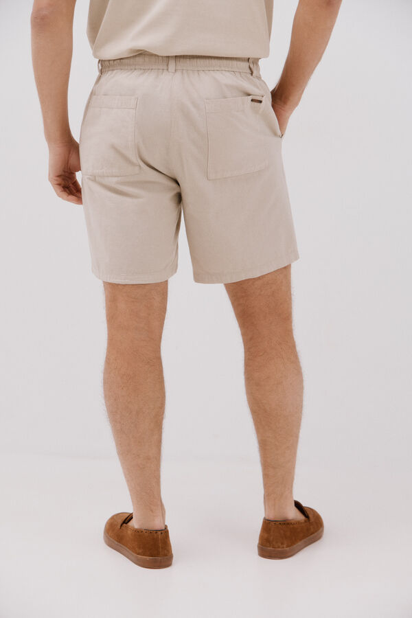 Cortefiel Bermuda calças chino leve ajustável Tostado