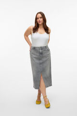 Vero Moda Curve Falda vaquera talla grande Gris