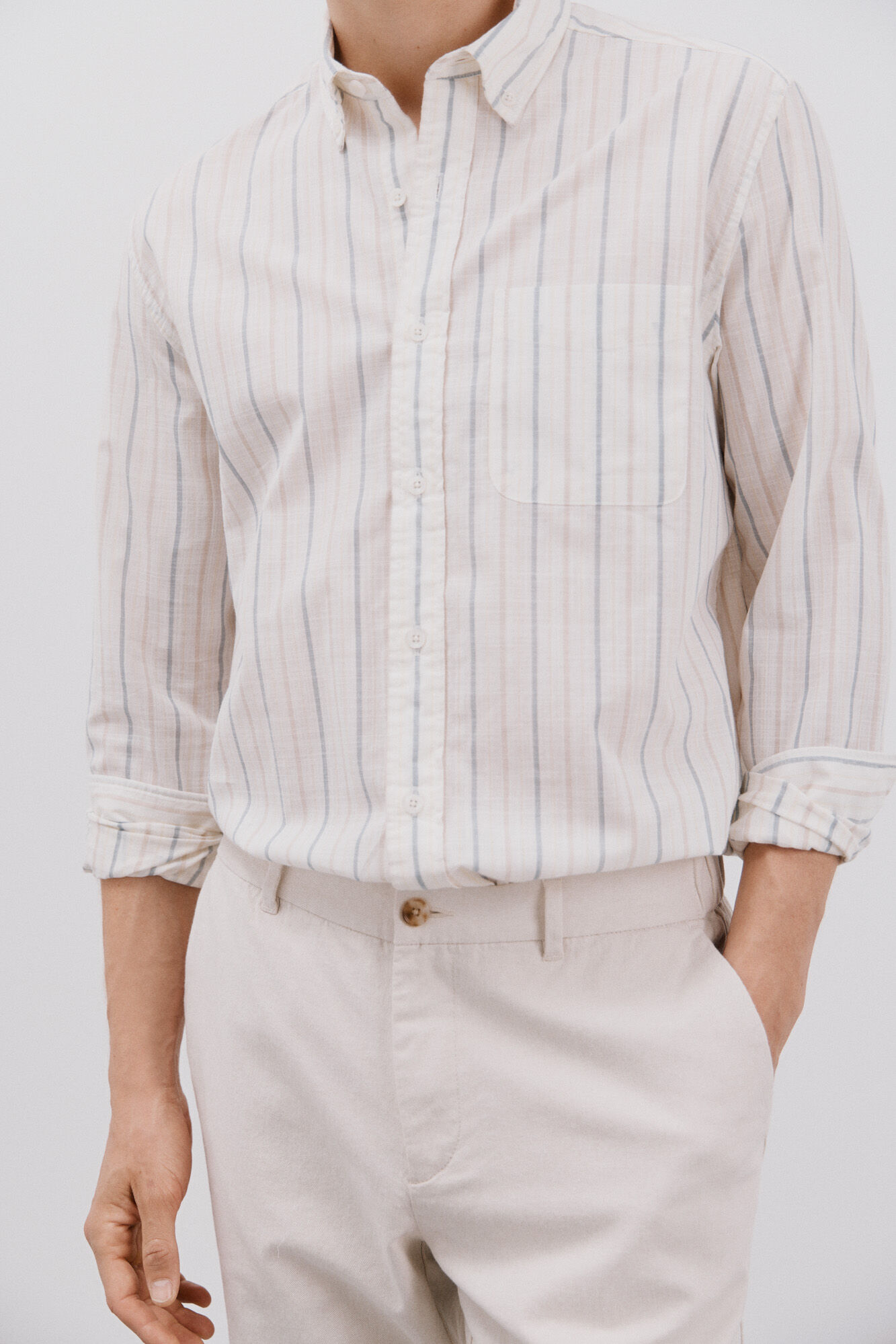 Cortefiel Camisa riscas em chamas