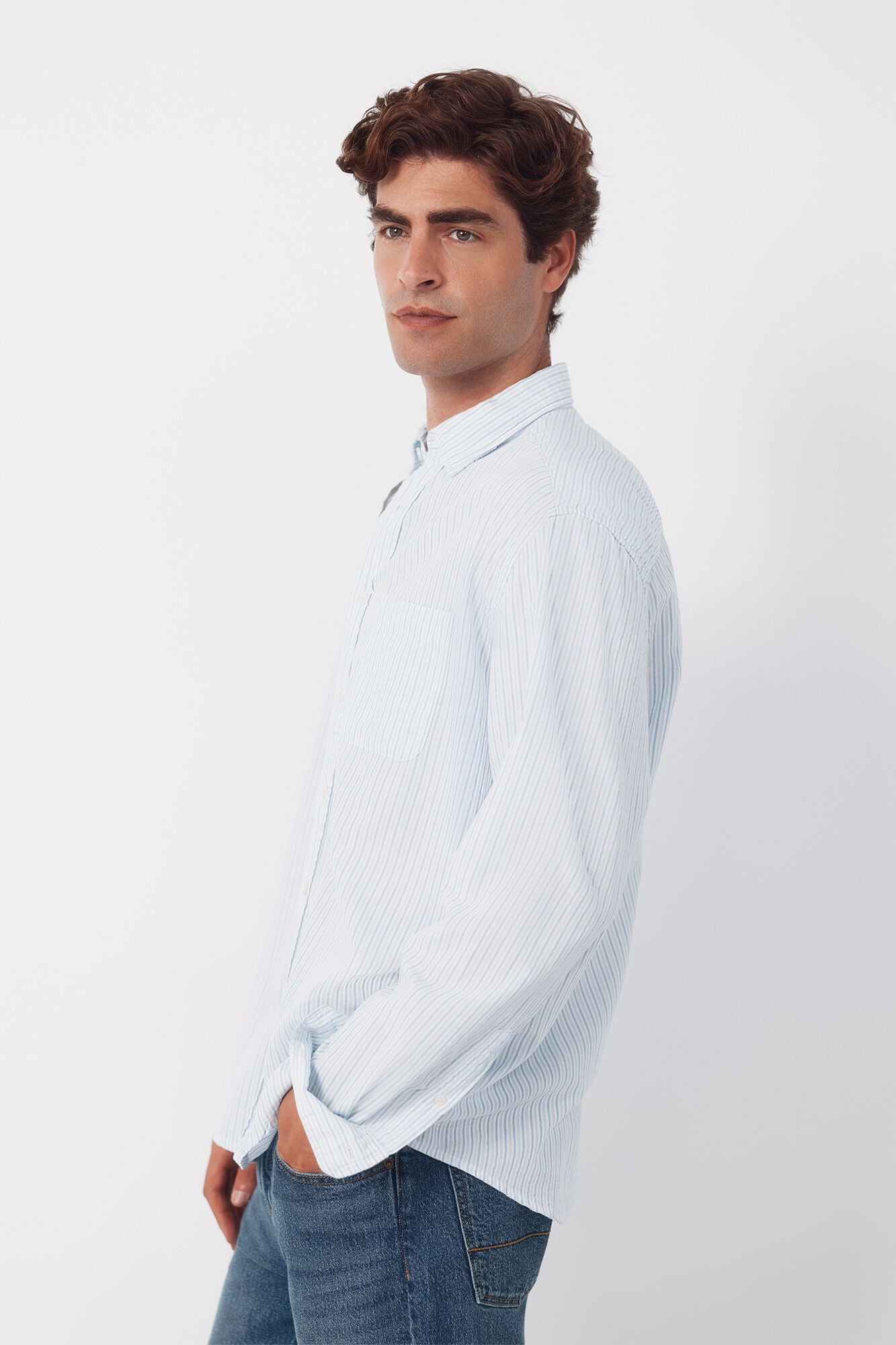 Cortefiel Camisa seersucker &agrave;s riscas
