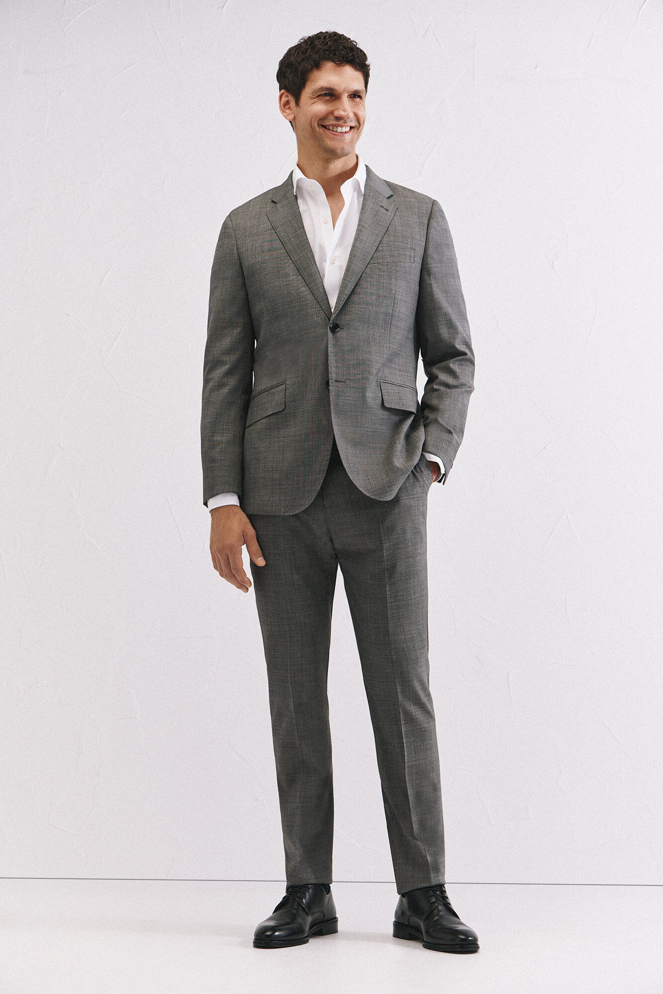 Cortefiel Pantal&oacute;n estructura gris slim fit