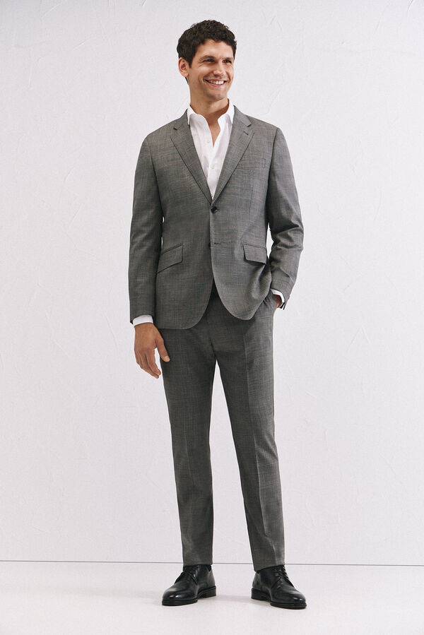 Cortefiel Pantal&oacute;n estructura gris slim fit Gris