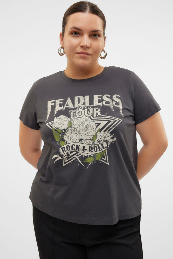 Vero Moda Curve T-shirt grande Cinzento