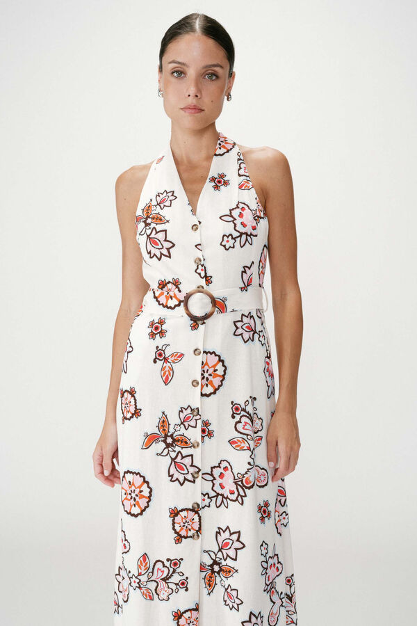 Grace & Mila Vestido midi estampado floral Wink Estampado blanco