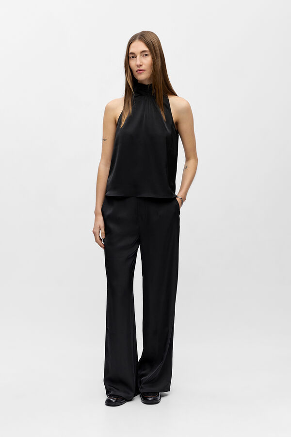 Object Top satinado lazada Negro