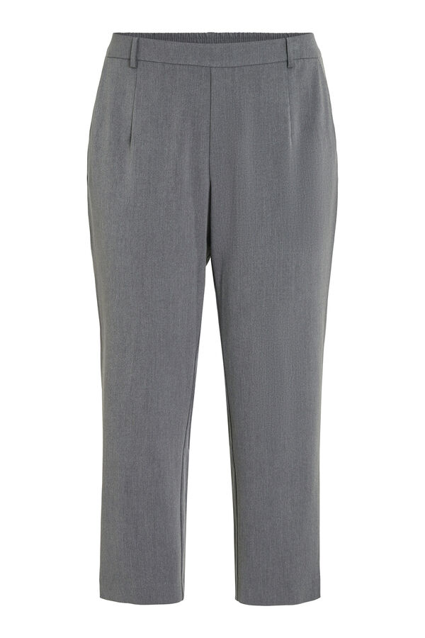 Evoked by Vila Cal&ccedil;a capri cintura alta curvil&iacute;nea Cinzento