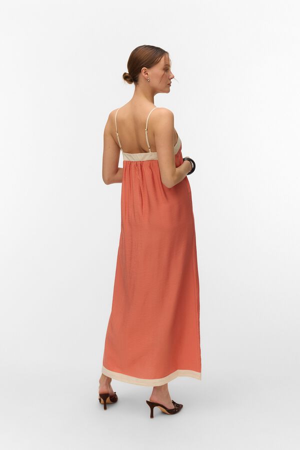 Vero Moda Vestido comprido de al&ccedil;as ajust&aacute;veis Laranja