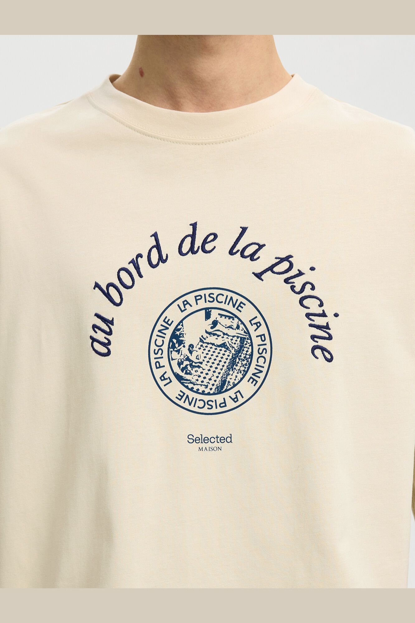 Selected T-shirt de manga curta estampada