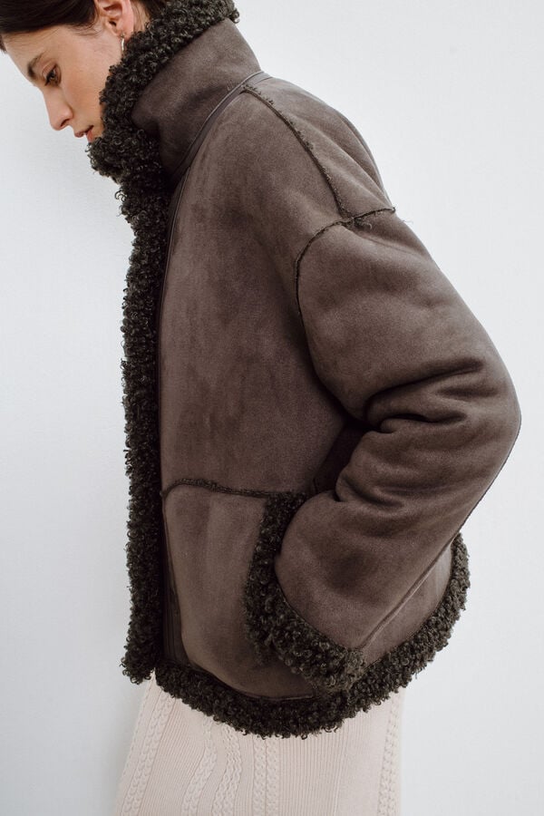 Object Sobretudo curto dupla face Cinzento