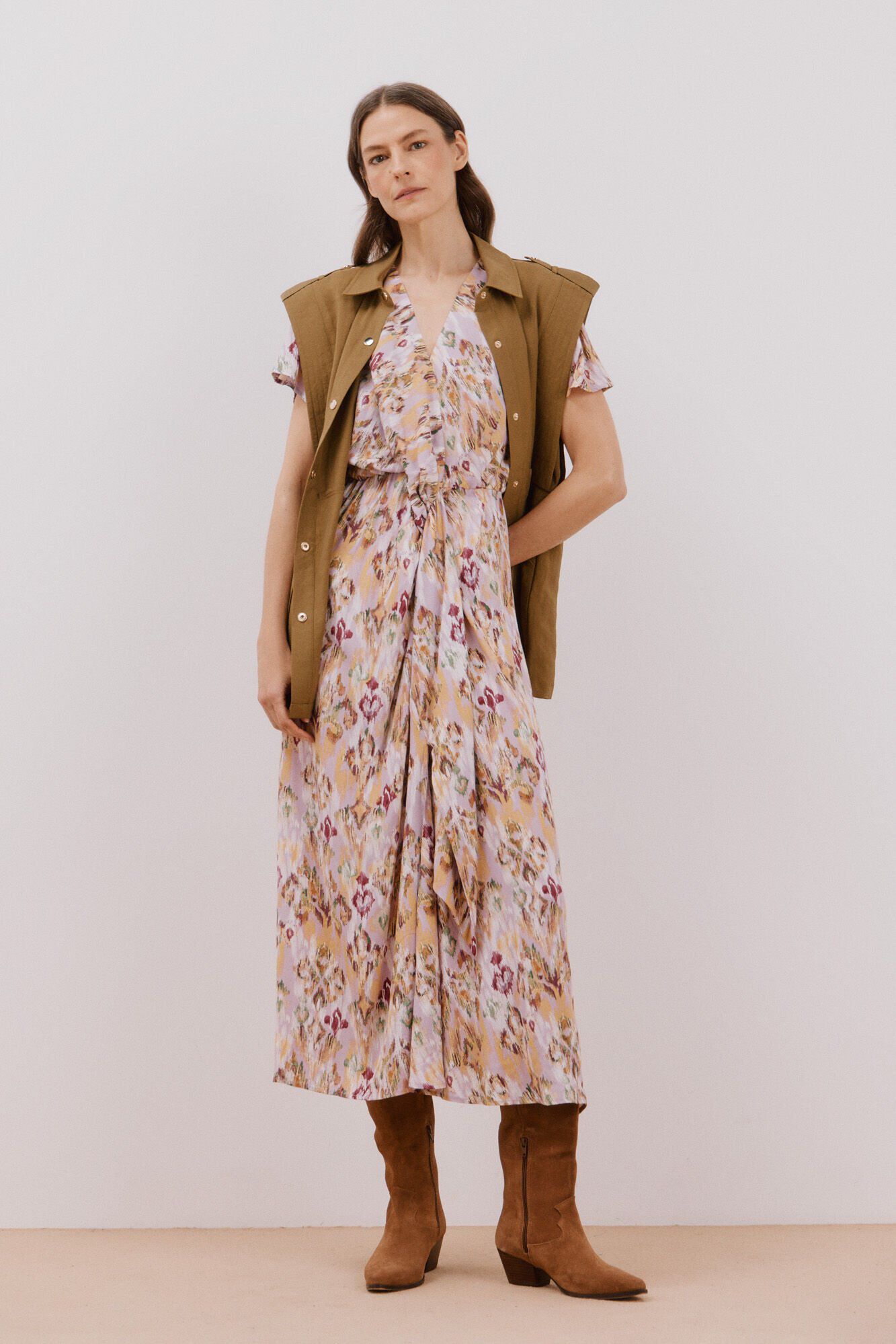 Cortefiel Vestido comprido estampado