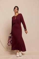 Slowlove Vestido estructura manga murci&eacute;lago Granate