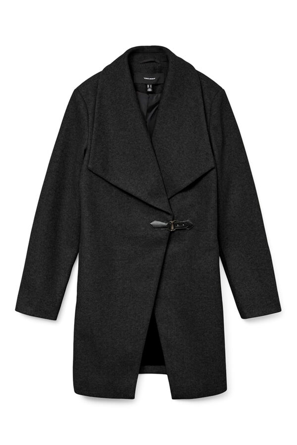 Vero Moda Abrigo midi de pa&ntilde;o Negro