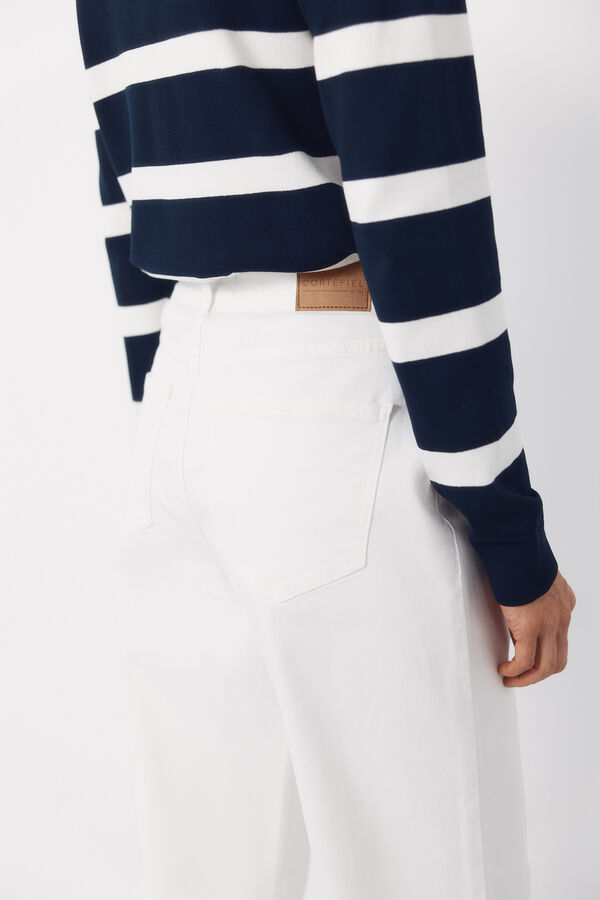 Cortefiel Jeans Palazzo botones Branco