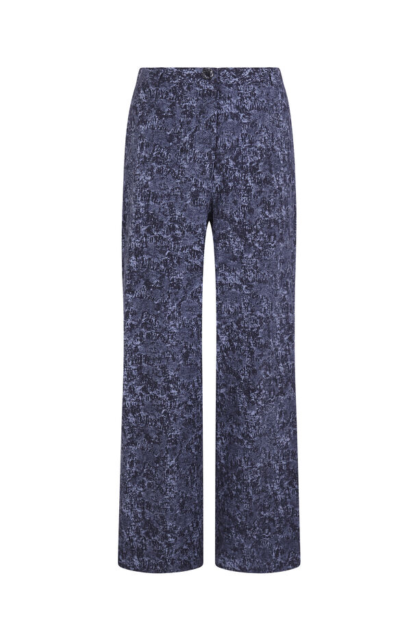 Slowlove Pantal&oacute;n de jaquard con pinzas Azul marino