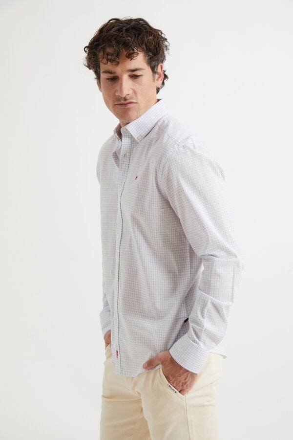 Williot Camisa xadrez de linho Azul