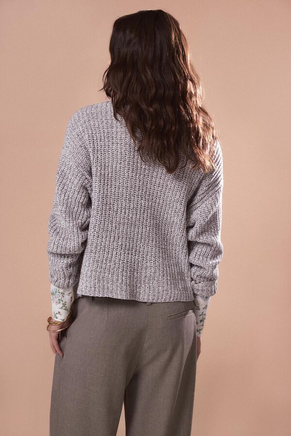 Slowlove Jersey punto perlado Cinzento