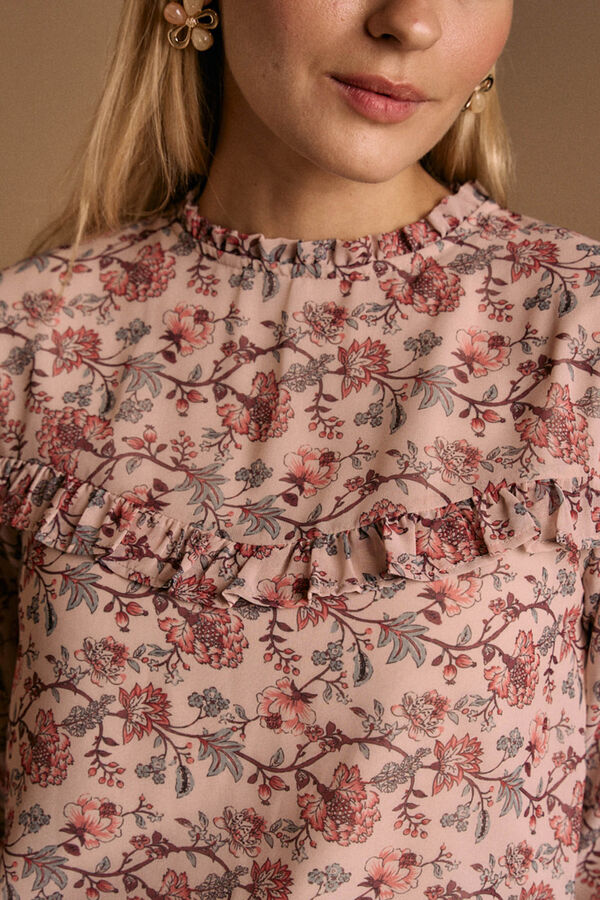 Pol&iacute;n Et Moi Blusa estampado flores Brisa Estampado blanco