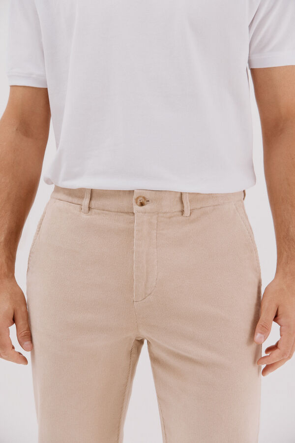 Cortefiel Pantal&oacute;n chino pana Beige