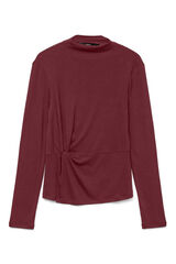 Vero Moda Top de manga larga cuello Perkins Rojo