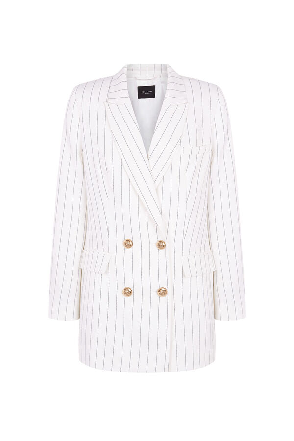 Cortefiel Blazer raya diplom&aacute;tica Blanco