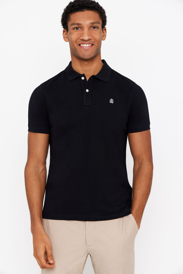 Cortefiel Polo b&aacute;sico slim Negro