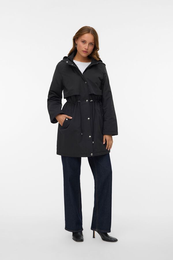 Vero Moda Parka com capuz remov&iacute;vel Preto