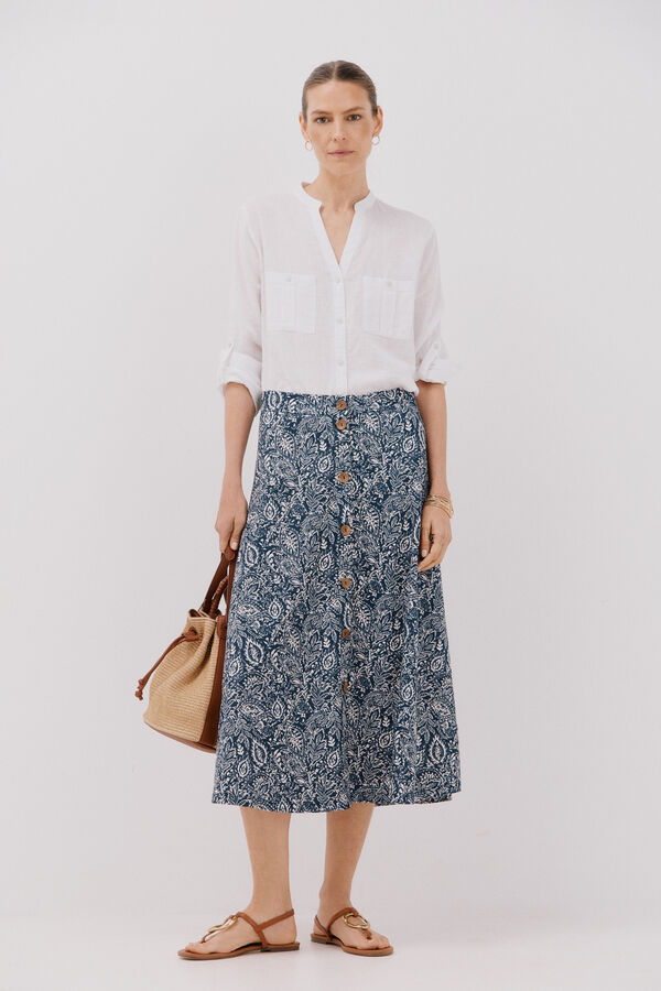 Cortefiel Saia capa midi Azul