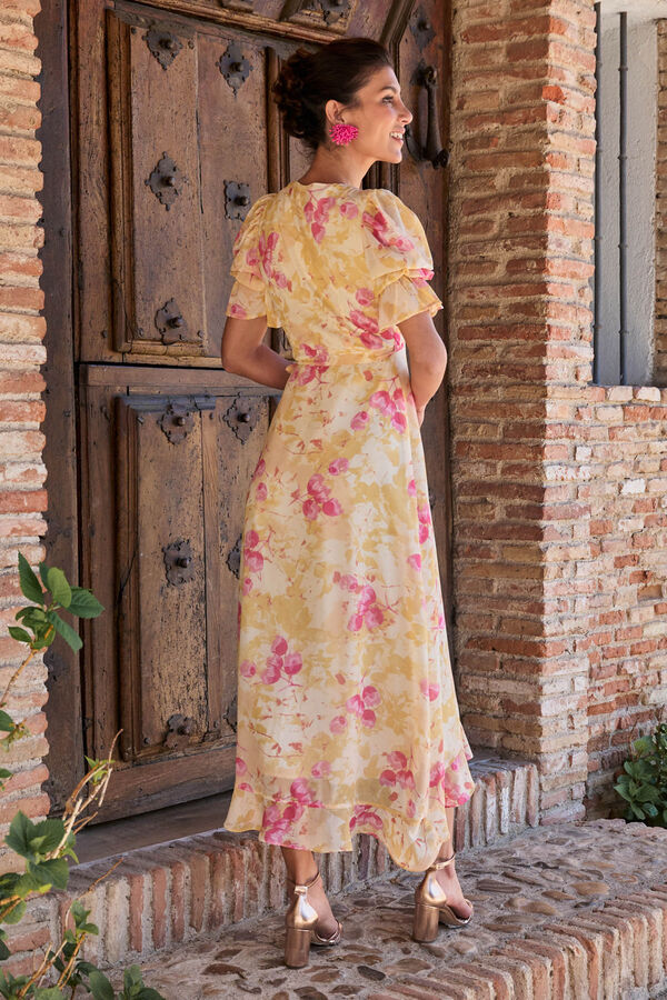 Pol&iacute;n Et Moi Vestido de flores ocre Amarillo