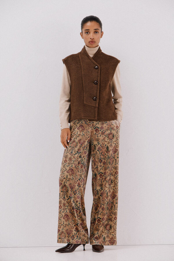Cortefiel Chaleco de mujer oversize Marr&oacute;n oscuro