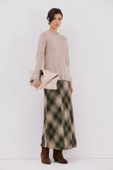 Cortefiel Camiseta b&aacute;sica quadrada Tostado