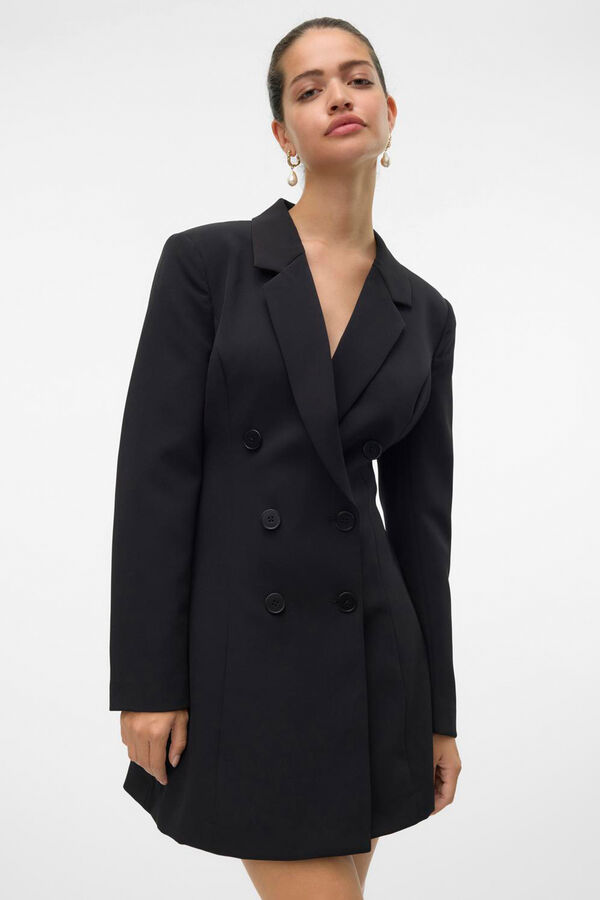 Vero Moda Vestido corto con botones Negro