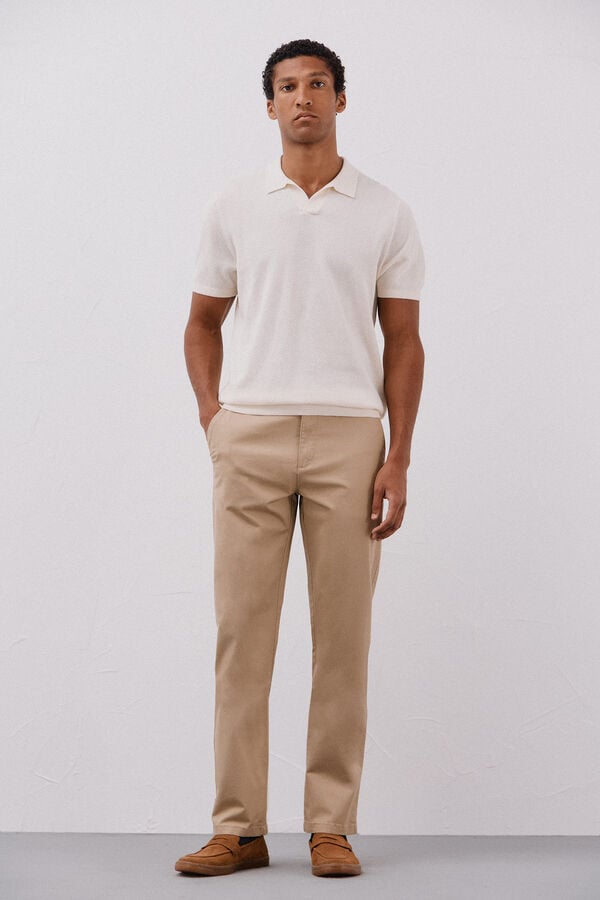 Cortefiel Pantal&oacute;n chino ligero regular fit Beige