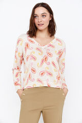 Cortefiel Jersey fino estampado Estampado morado