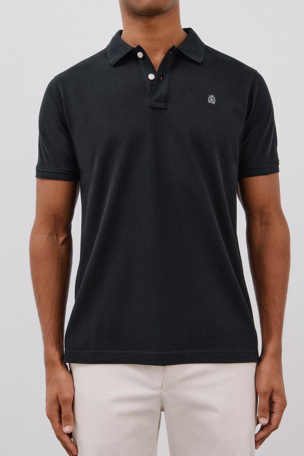 Cortefiel Polo b&aacute;sico slim Preto