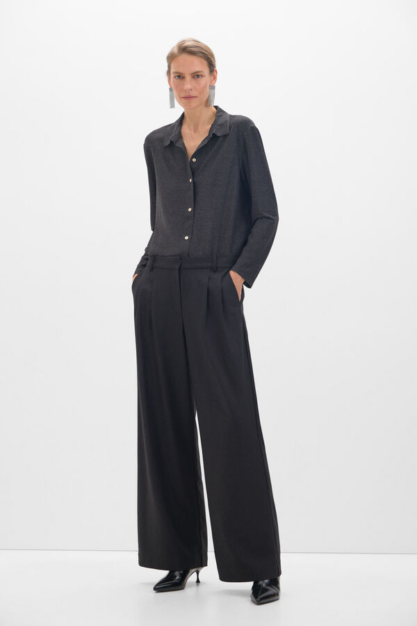Cortefiel Camisa de punto Negro