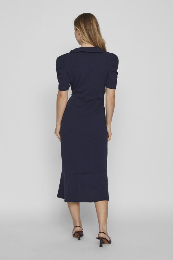 Vila Vestido midi fiesta Azul marino