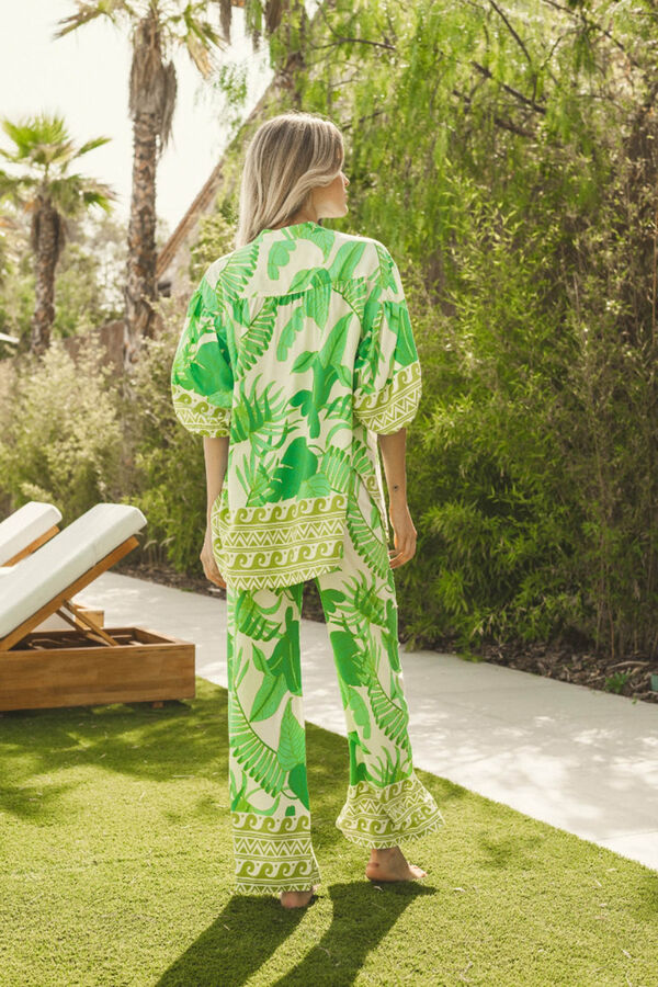 Jaase Blusa com decote em V Verde
