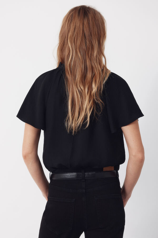 Cortefiel Blusa manga ragl&aacute;n Negro