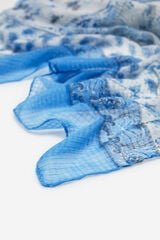 Cortefiel Lenço de seda estrutura caxemira Azul