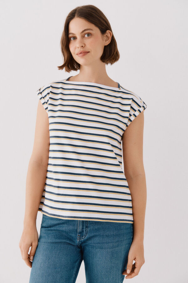 Cortefiel Camiseta básica mangas Azul