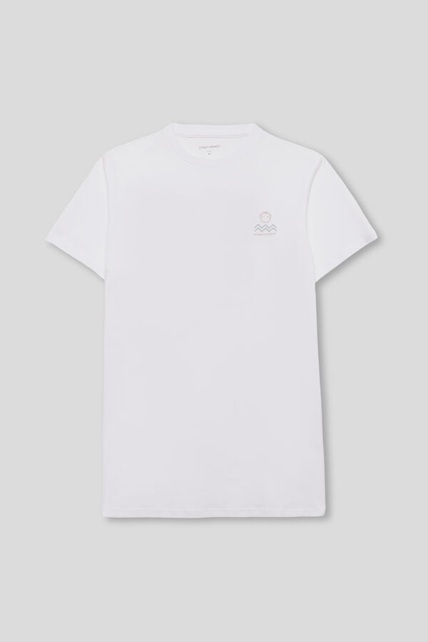 Street Monkey Camiseta manga curta da moda Branco