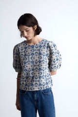 Object Top piqu&eacute; bordado Azul