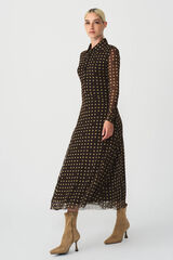 Cupl&eacute; Vestido polo con lunares Marr&oacute;n oscuro