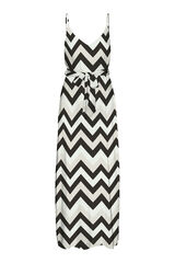 Vero Moda Vestido largo de tirantes y cuello pico Negro