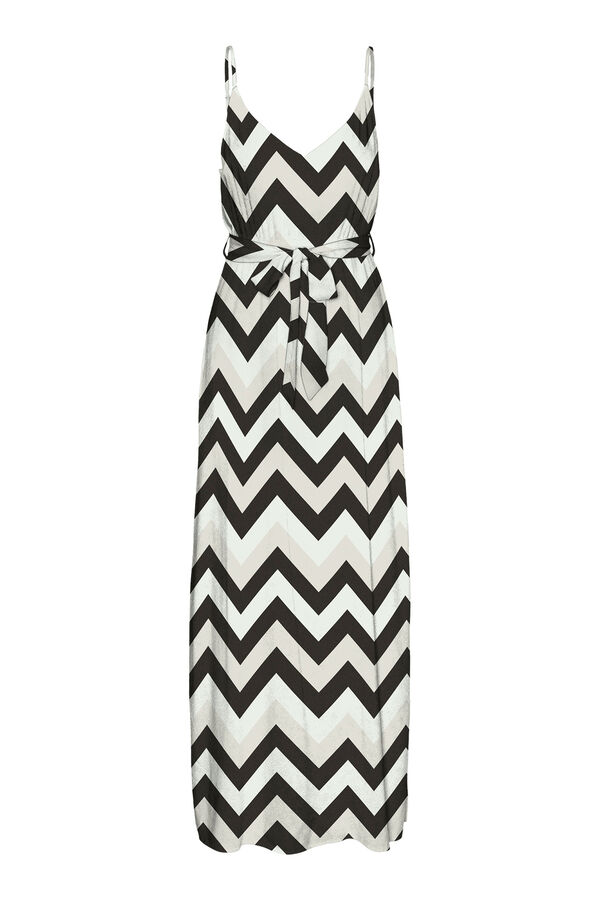 Vero Moda Vestido largo de tirantes y cuello pico Negro