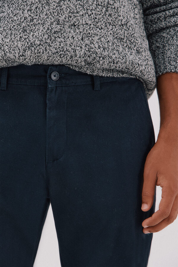 Cortefiel Pantal&oacute;n chino print slim Azul oscuro