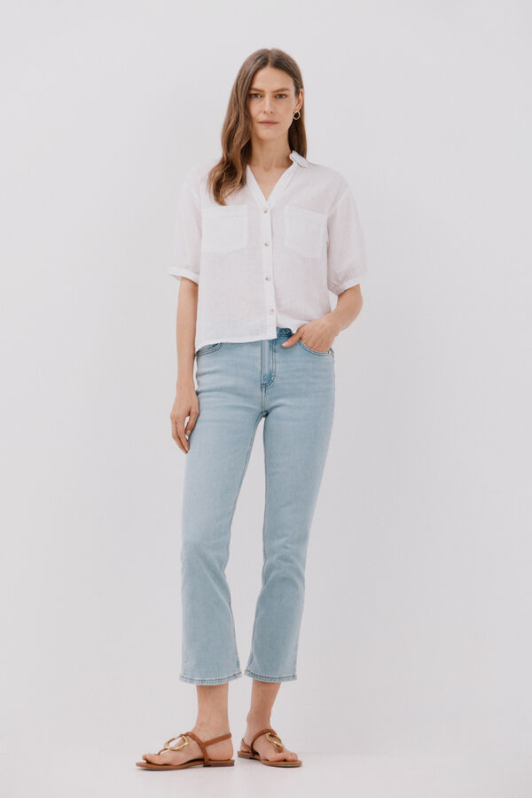 Cortefiel Jeans recto crop Azul oscuro