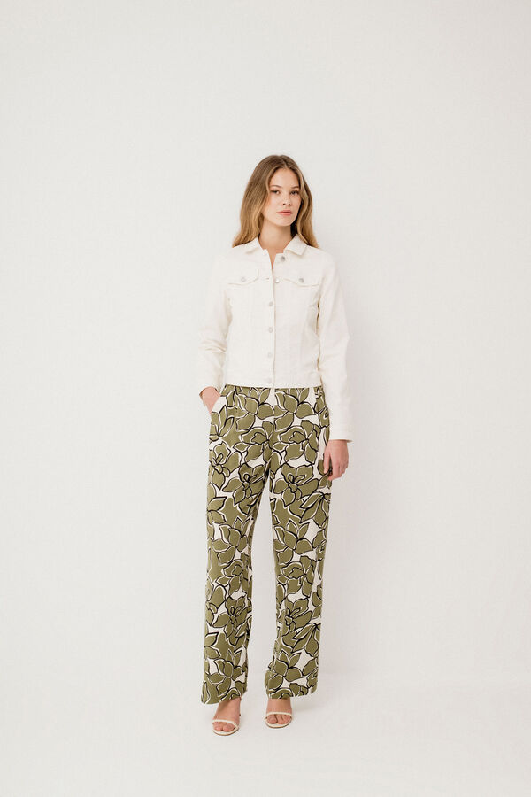 Vila Printed flowing trousers Verde