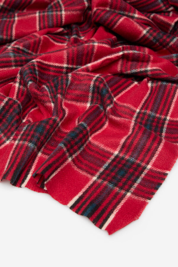 Cortefiel Cachecol com padr&atilde;o ao xadrez tartan Vermelho