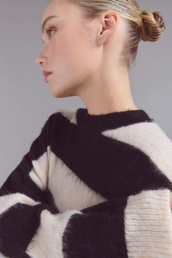 Slowlove Camisola riscas Ecru